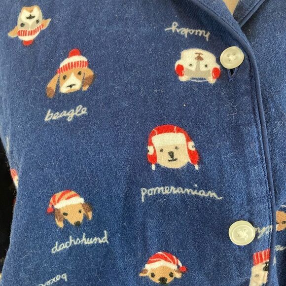 Lands End Dog print flannel pj top w/ many breeds perfect gift NWOT🐕🦺🐩🦮big - Picture 5 of 10